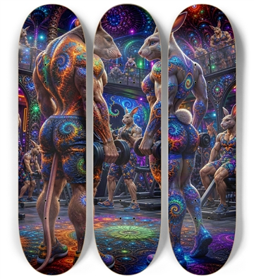 Psychedelic Fractal Gym Rat and Gym Bunny #6a