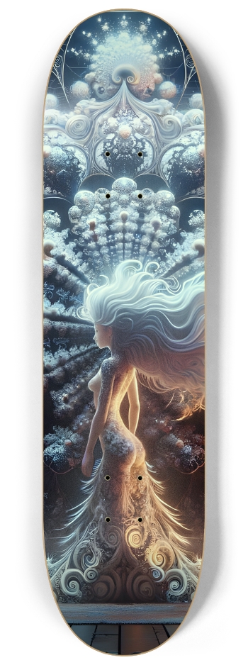 B&W Fractal Woman #38 #2 8-1/4 Skateboard Deck