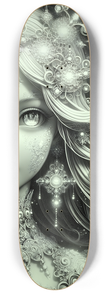 B&W Fractal Woman #31 #3 8-1/4 Skateboard Deck