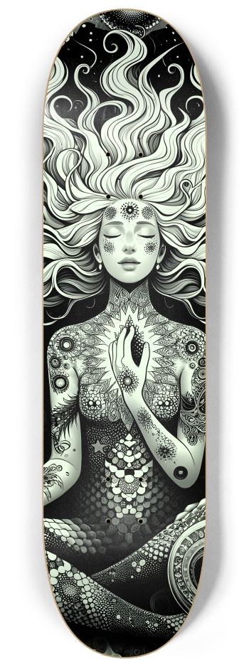 B&W Fractal Woman #1 #2 8-1/4 Skateboard Deck