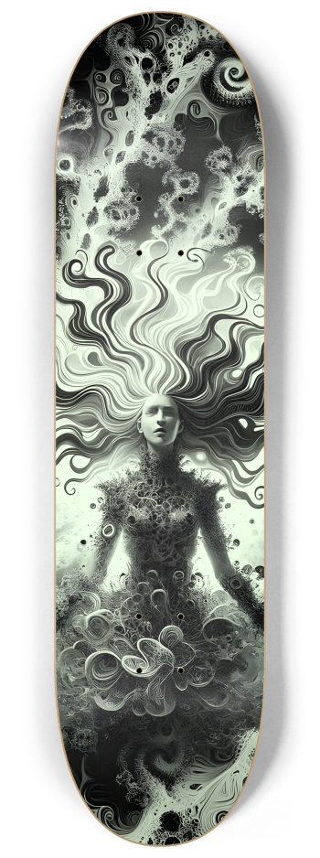 B&W Fractal Woman #32 #2 8-1/4 Skateboard Deck