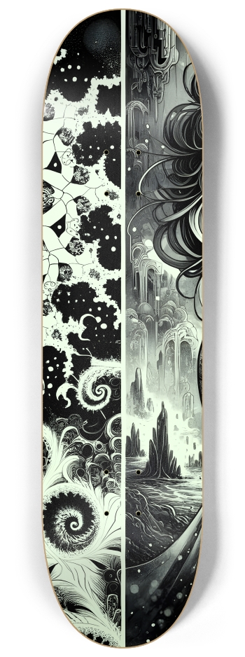 B&W Fractal Woman #6 #2 8-1/4 Skateboard Deck