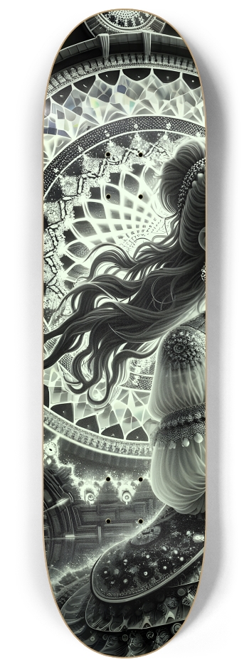 B&W Fractal Woman #23 #1 8-1/4 Skateboard Deck