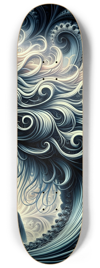 B&W Fractal Woman #37 #3 8-1/4 Skateboard Deck