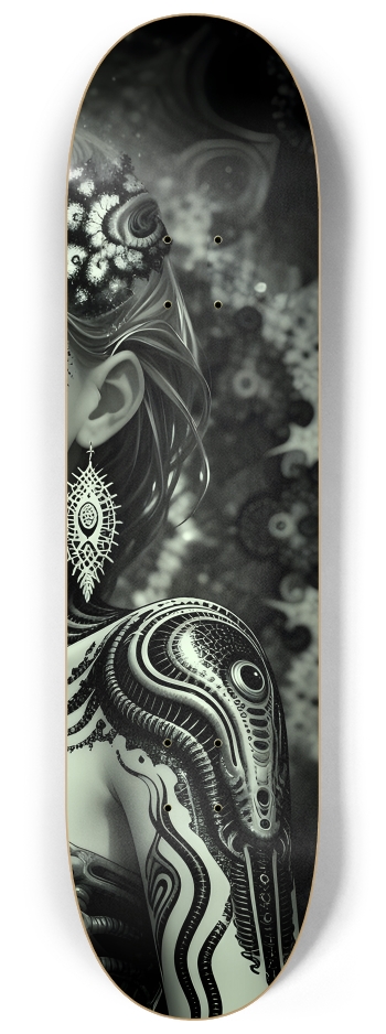 B&W Fractal Woman #48 #3 8-1/4 Skateboard Deck