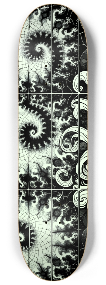 B&W Fractal Woman #60 #1 8-1/4 Skateboard Deck