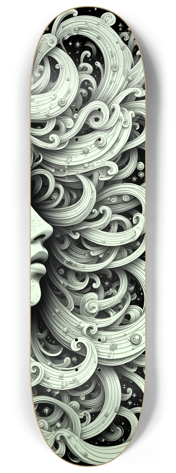 B&W Fractal Woman #51 #3 8-1/4 Skateboard Deck