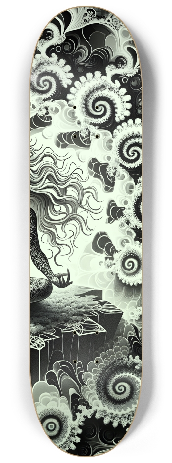 B&W Fractal Woman #69 #3 8-1/4 Skateboard Deck