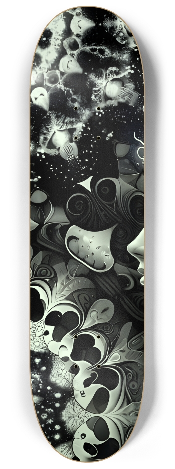 B&W Fractal Woman #65 #1 8-1/4 Skateboard Deck