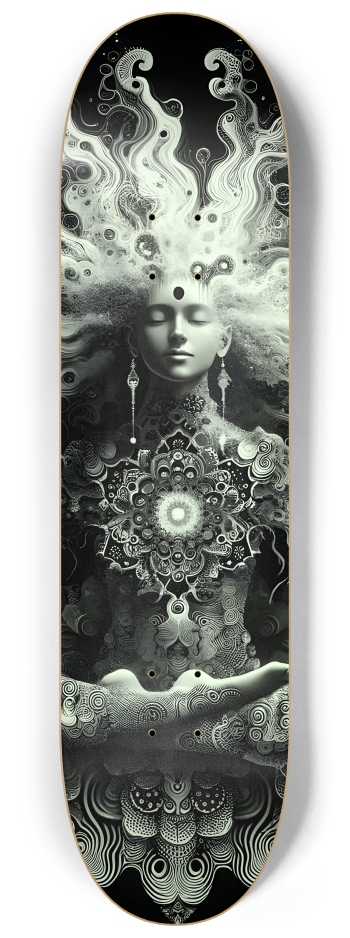 B&W Fractal Woman #56 #2 8-1/4 Skateboard Deck