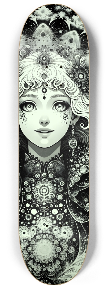 B&W Fractal Woman #52 #3 8-1/4 Skateboard Deck