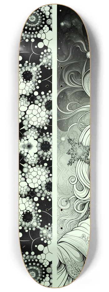 B&W Fractal Woman #66 #2 8-1/4 Skateboard Deck