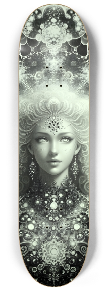 B&W Fractal Woman #85 #2 8-1/4 Skateboard Deck