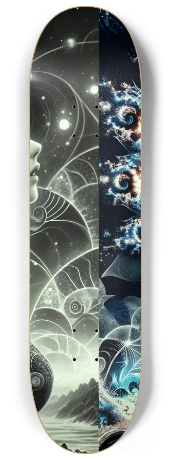 B&W Fractal Woman #119 #2 8-1/4 Skateboard Deck