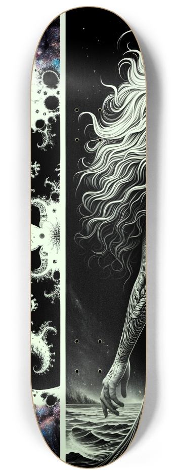 B&W Fractal Woman #82 #2 8-1/4 Skateboard Deck