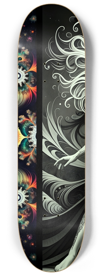 B&W Fractal Woman #104 #2 8-1/4 Skateboard Deck