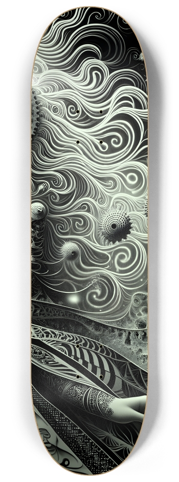 B&W Fractal Woman #78 #2 8-1/4 Skateboard Deck