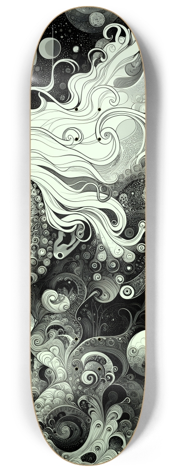 B&W Fractal Woman #114 #3 8-1/4 Skateboard Deck