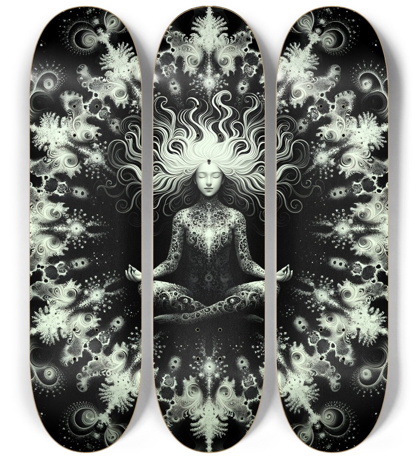 B&W Fractal Woman #80 3 Deck Wall Series