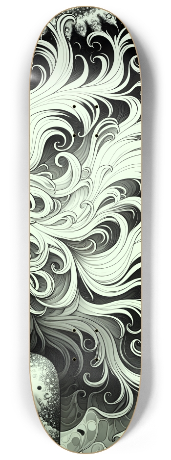 B&W Fractal Woman #71 #3 8-1/4 Skateboard Deck