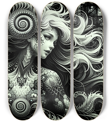 B&W Fractal Woman #107