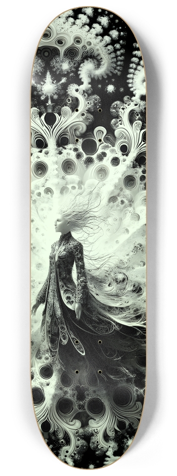 B&W Fractal Woman #75 #3 8-1/4 Skateboard Deck