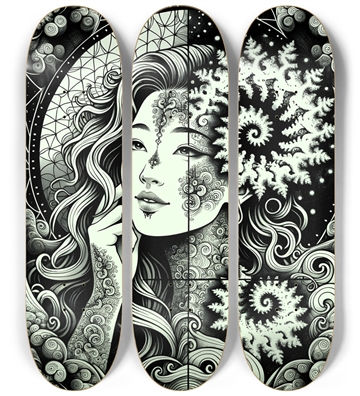 B&W Fractal Woman #106