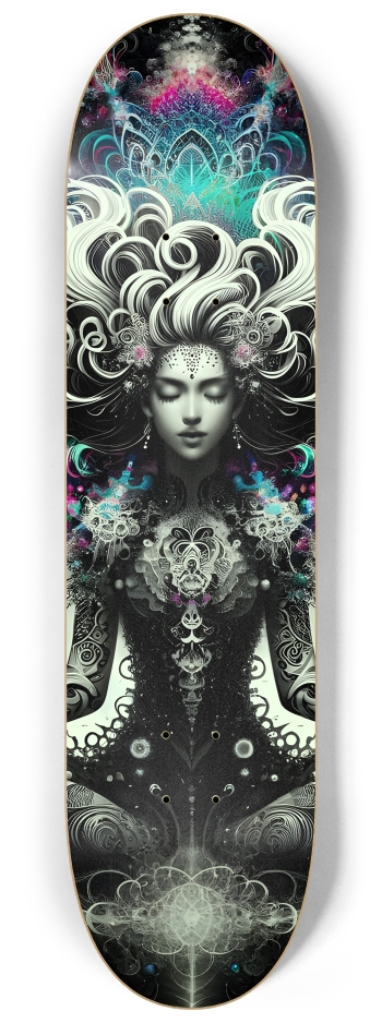 B&W Fractal Woman #98 #2 8-1/4 Skateboard Deck