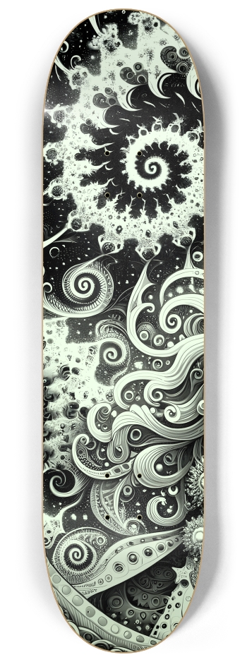 B&W Fractal Woman #94 #1 8-1/4 Skateboard Deck