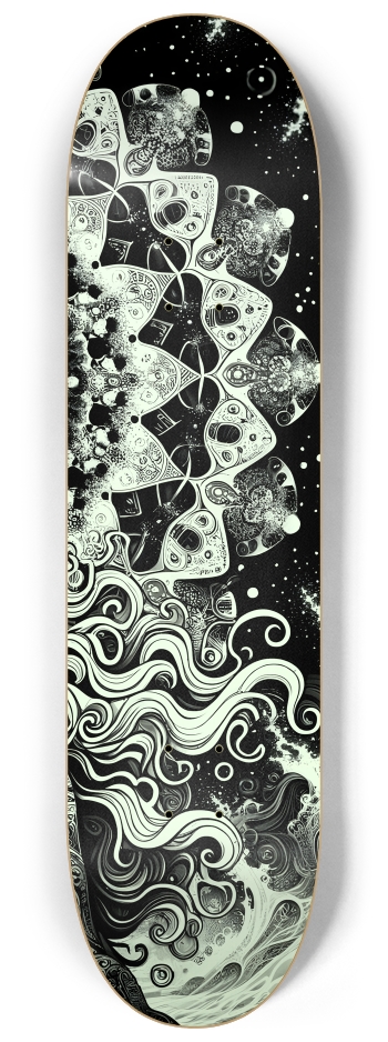 B&W Fractal Woman #95 #3 8-1/4 Skateboard Deck