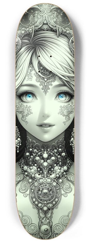 B&W Fractal Woman #89 #2 8-1/4 Skateboard Deck