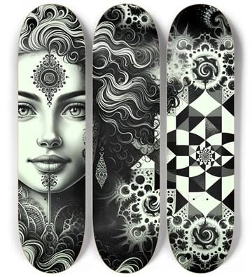 B&W Fractal Woman #103