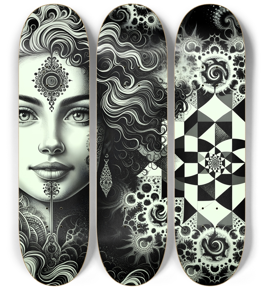 B&W Fractal Woman #103