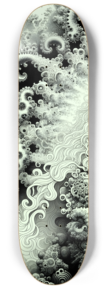 B&W Fractal Woman #100 #1 8-1/4 Skateboard Deck