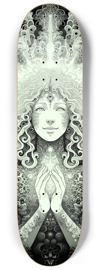 B&W Fractal Woman #100 #2 8-1/4 Skateboard Deck