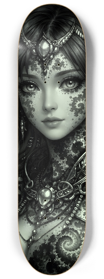 B&W Fractal Woman #115 #2 8-1/4 Skateboard Deck