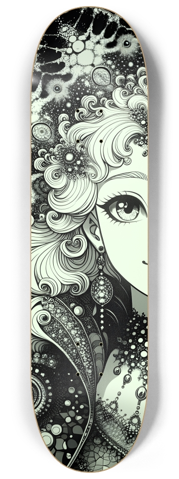 B&W Fractal Woman #76 #2 8-1/4 Skateboard Deck