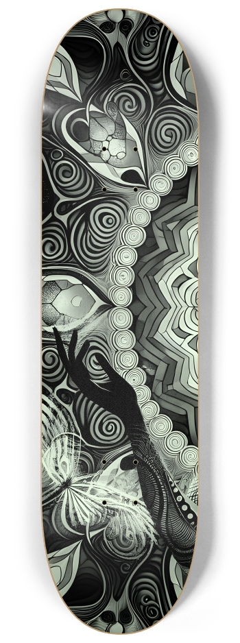 B&W Fractal Woman #92 #1 8-1/4 Skateboard Deck