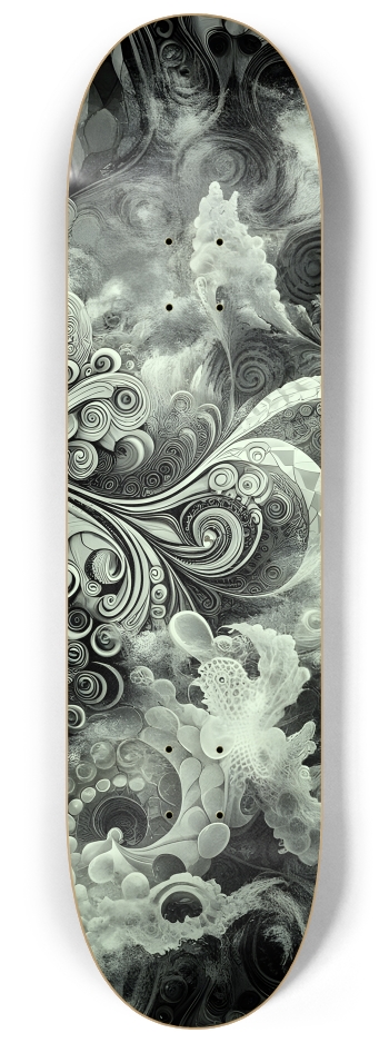 B&W Fractal Woman #92 #3 8-1/4 Skateboard Deck