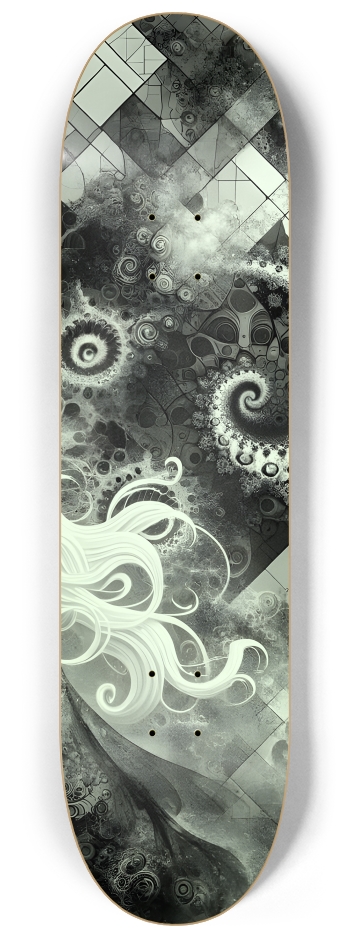 B&W Fractal Woman #88 #3 8-1/4 Skateboard Deck