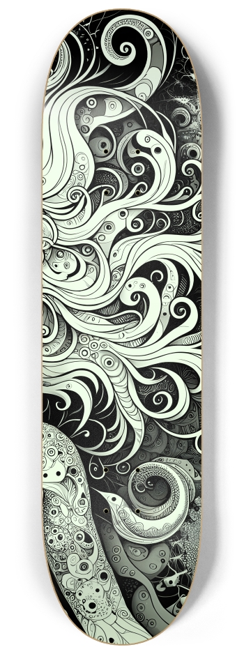 B&W Fractal Woman #118 #3 8-1/4 Skateboard Deck