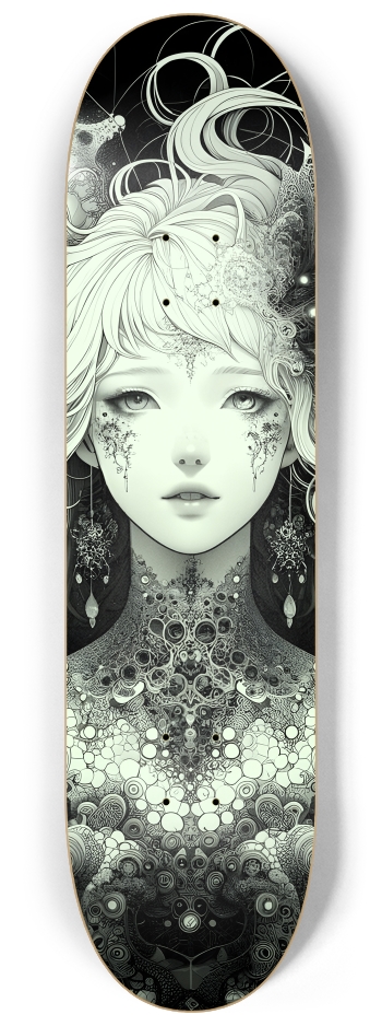 B&W Fractal Woman #110 #2 8-1/4 Skateboard Deck