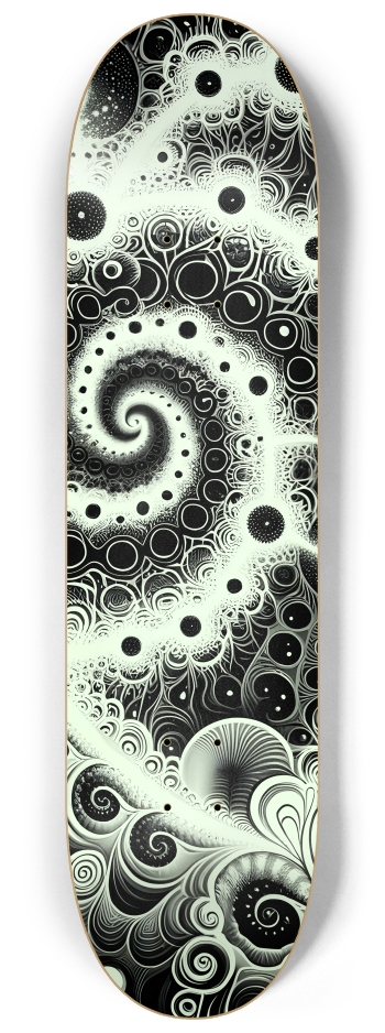 B&W Fractal Woman #87 #1 8-1/4 Skateboard Deck