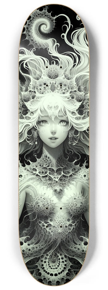 B&W Fractal Woman #108 #2 8-1/4 Skateboard Deck