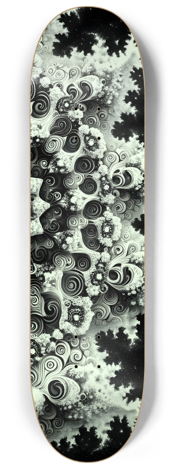 B&W Fractal Woman #113 #3 8-1/4 Skateboard Deck