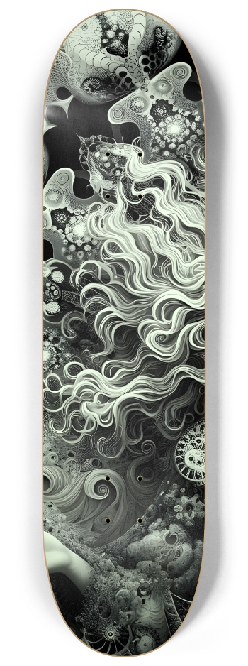 B&W Fractal Woman #96 #1 8-1/4 Skateboard Deck