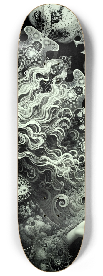 B&W Fractal Woman #96 #3 8-1/4 Skateboard Deck