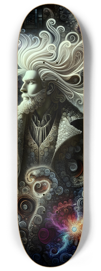 B&W Fractal Man #93 #3 8-1/4 Skateboard Deck
