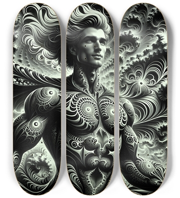 B&W Fractal Man #89