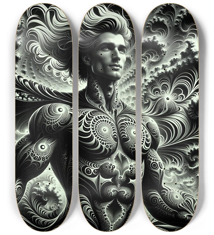 B&W Fractal Man #89